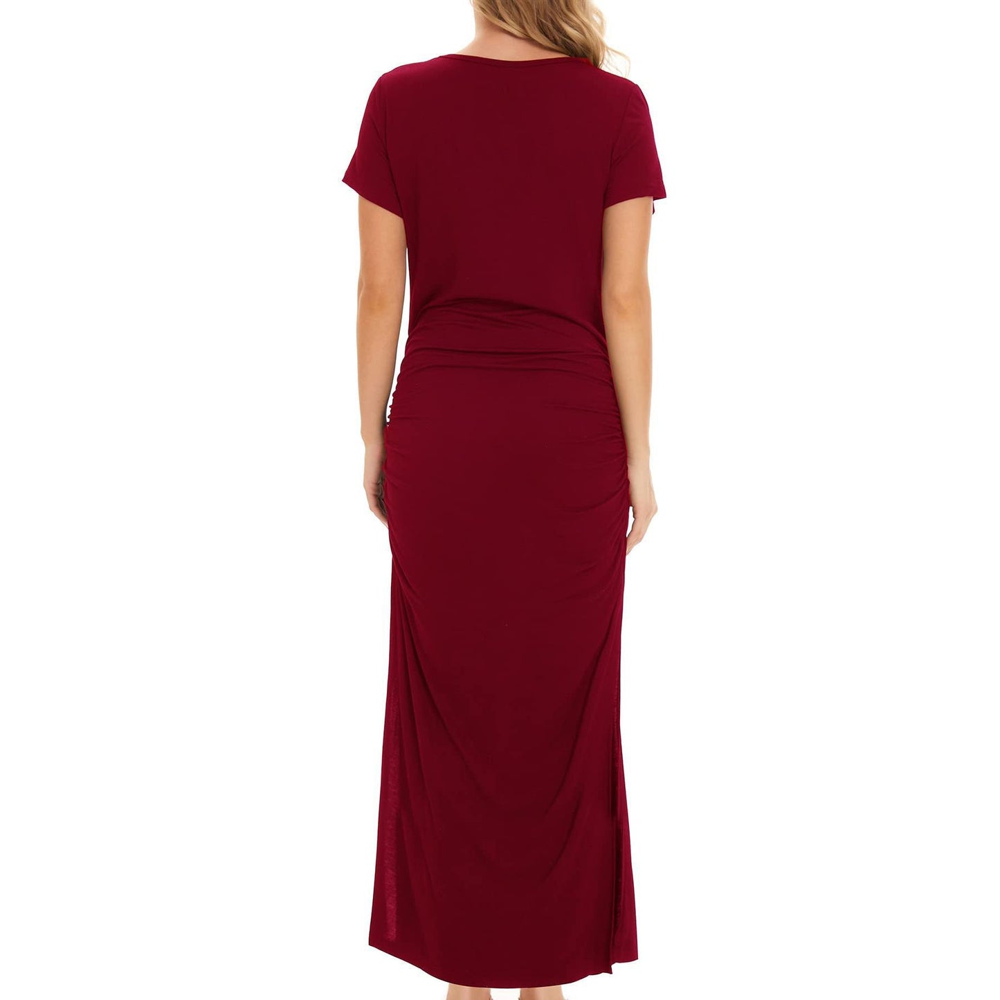 Women's Round Neck Short Sleeve Maternity Max Dress