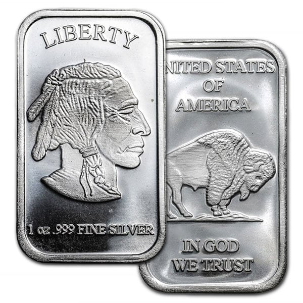 1 oz Towne Buffalo Mint Silver Bar