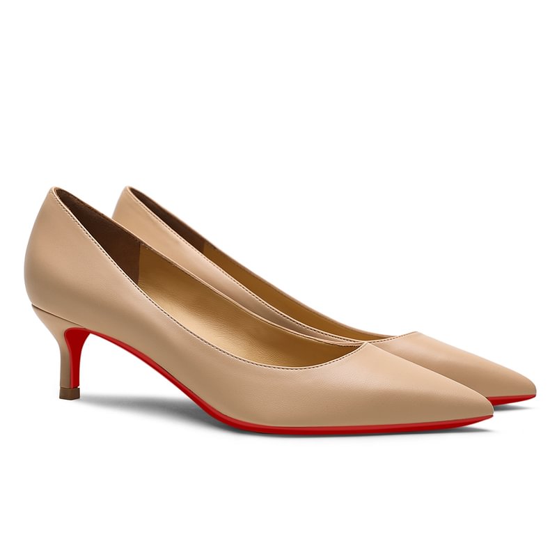 30mm Women's Low Heel Kittens Pointed Toe Casual Slip On Matte Pumps