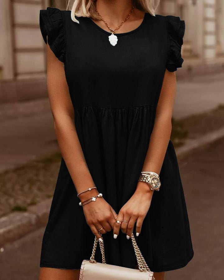 Women's Denim Short Sleeve Mini Dress