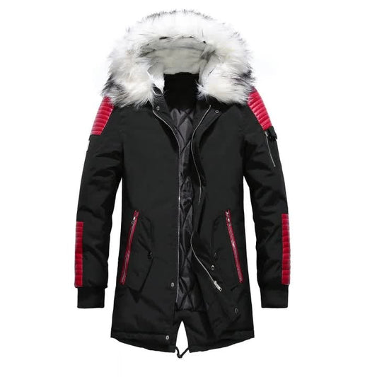 Men's Warm Jacket With Fur Collar Cotton Padded Jacket