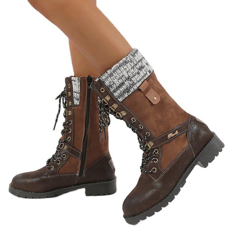 Woman Lace Up Platform Boots