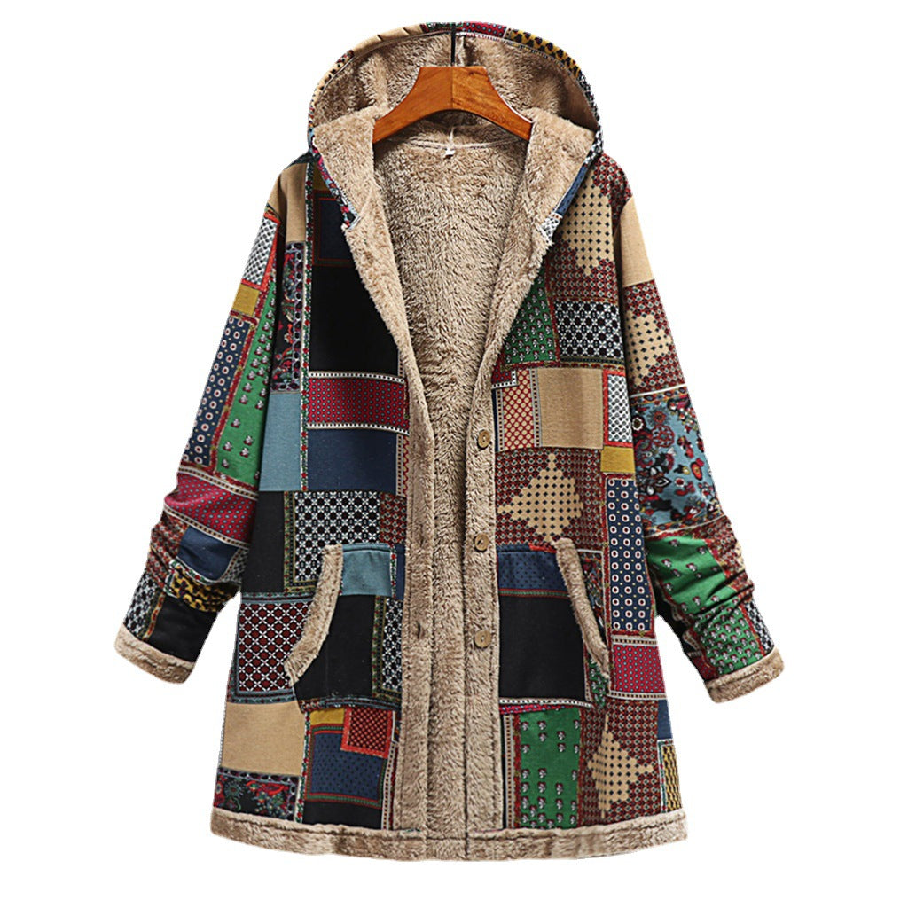 Women's Cotton Hoodie Plush Jacket