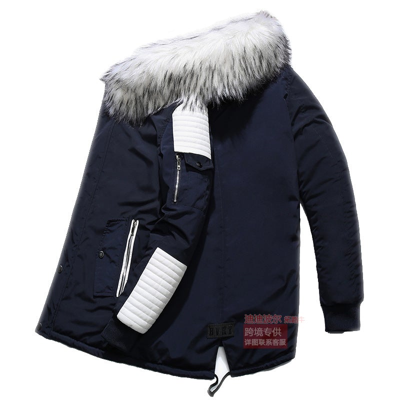 Men's Warm Jacket With Fur Collar Cotton Padded Jacket