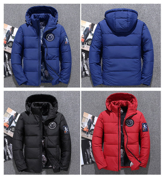 Men's Hooded Winter White Duck Down Padded Coat