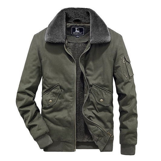 Men's Bomber Jacket Plus Fleece Warm Jacket