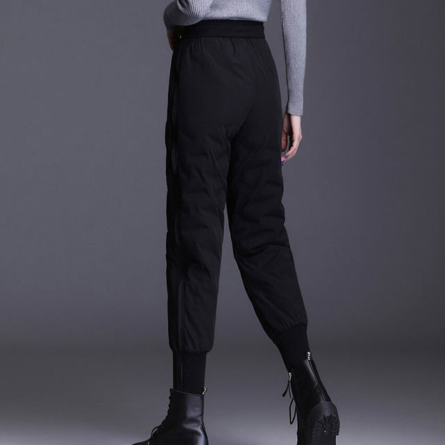 Large Size Women's Winter Slim Down Pants