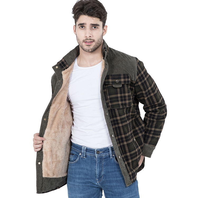 Men's Winter Plaid Sherpa Lined Jacket