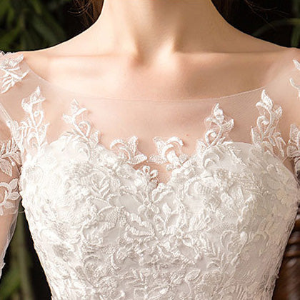 Bridal Wedding Dress White Lace Length Wedding Dress