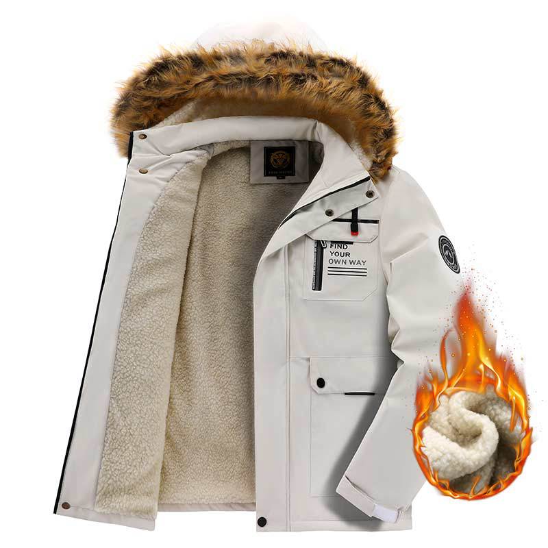 Men's Fleece Outdoor Bomber Hooded Jacket