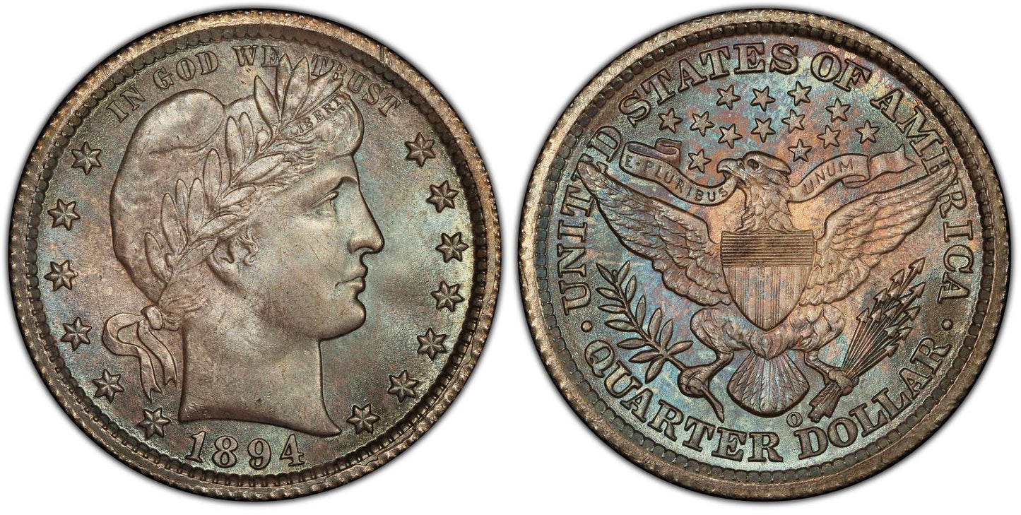 1894-O Barber Dime Quarter 25C Dollar