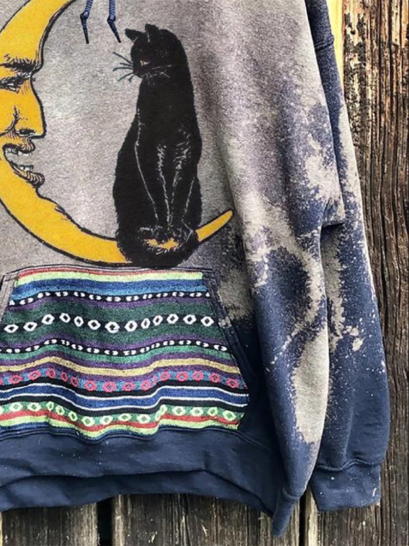 Cat Print Women's Sweater Hoodie Sweatshirt