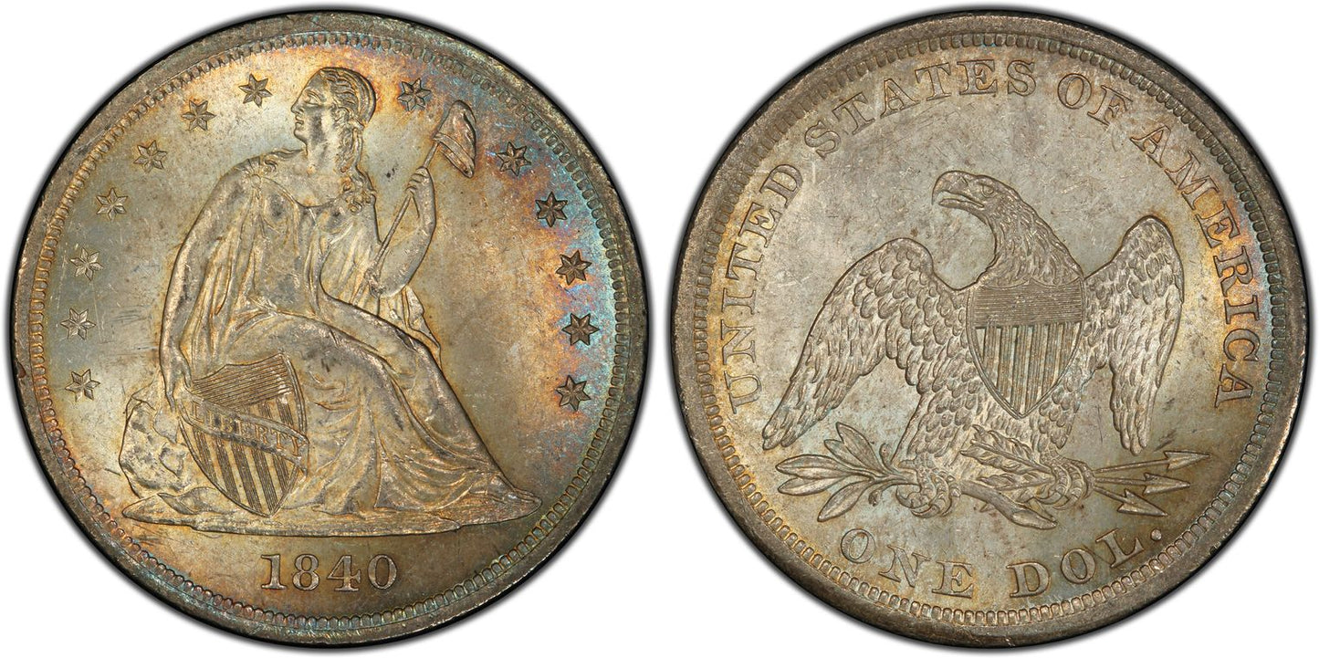 1840 Seated Liberty Silver $1 Dollar