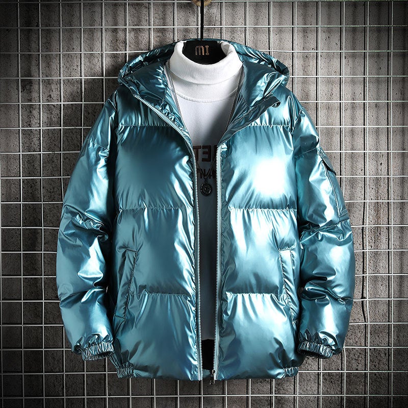Men's Loose Thickened Shiny Casual Jacket