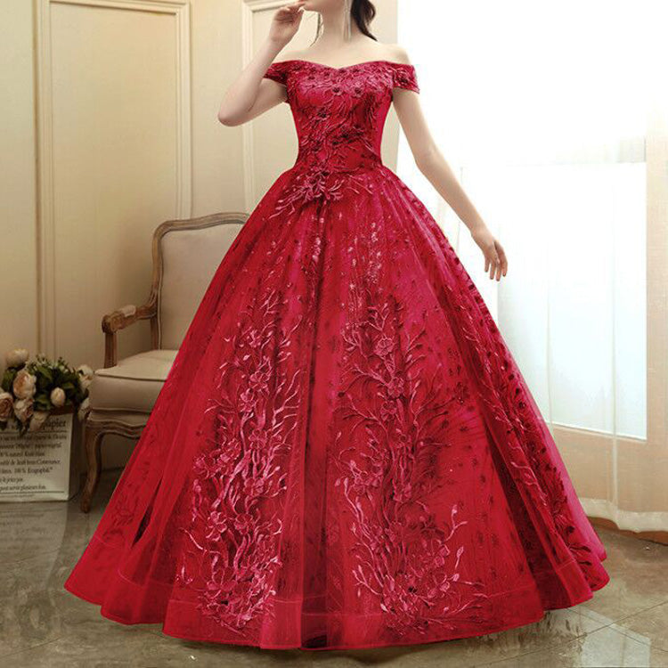 Bridal Wedding Dress Golden Evening Dress Wedding Dress