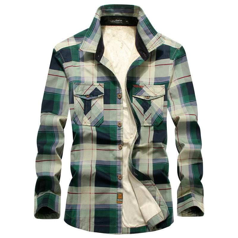 Men's Plaid Padded Warm Shirt