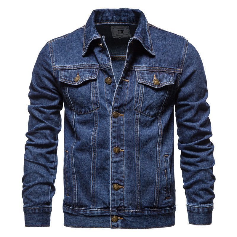 Men's Western Denim Jacket Cotton Casual Slim Shirt