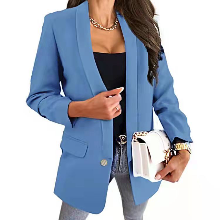 Women's Lapel Button Slim Fit Temperament Blazer