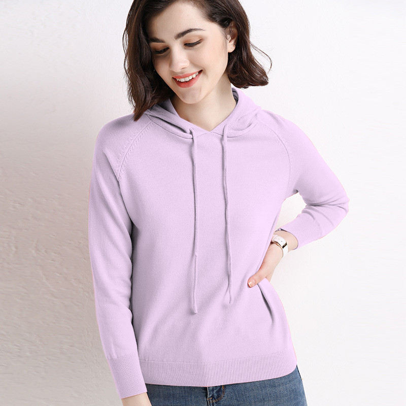 High Quality Women's Solid Color Sweater Hoodie