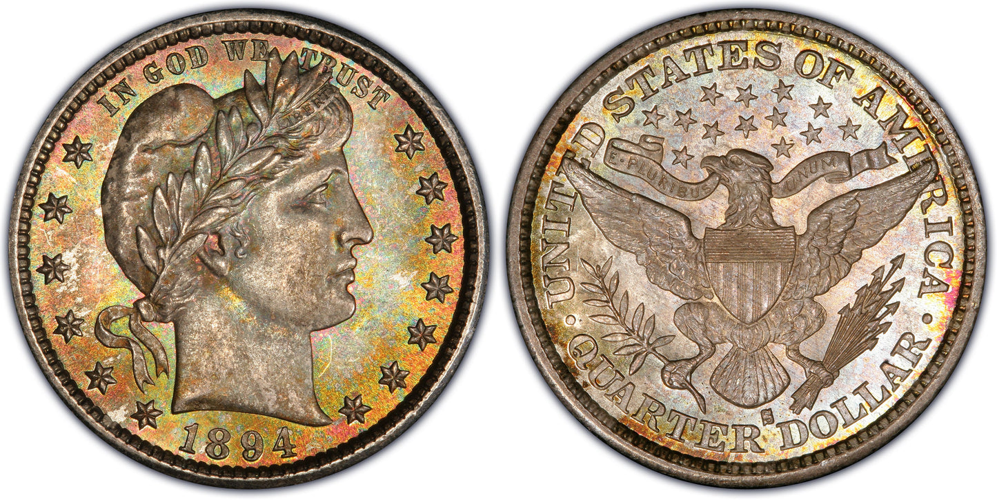 1894-S Barber Dime Quarter 25C Dollar