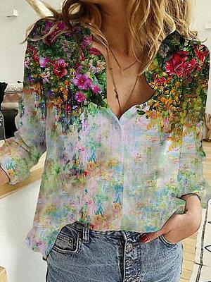 Women's Casual Loose Print Element Blouse