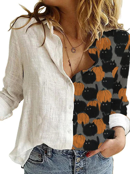 Women's Casual Loose Print Element Blouse