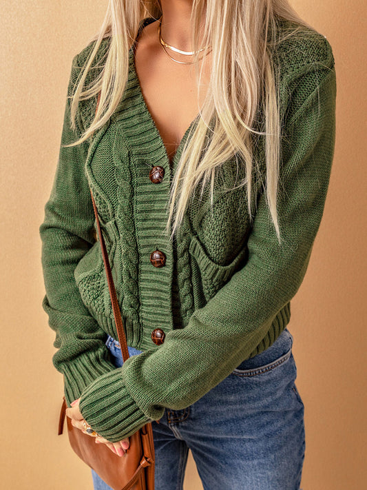 Women's V Neck Knit Cardigan