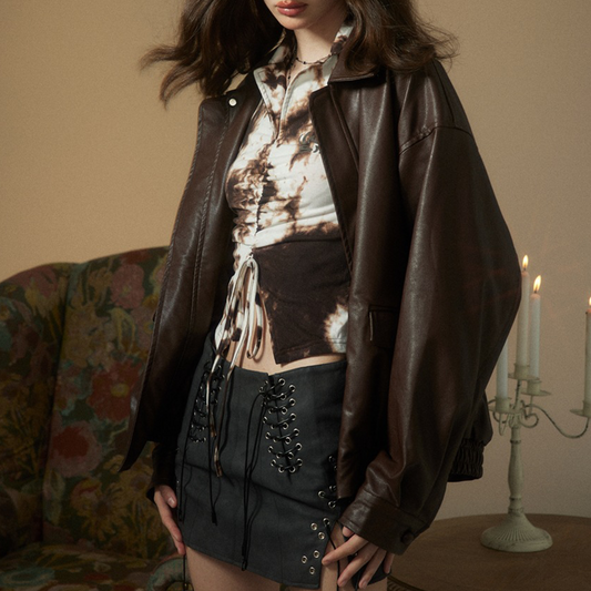 Women's Leather Minimalist Jacket