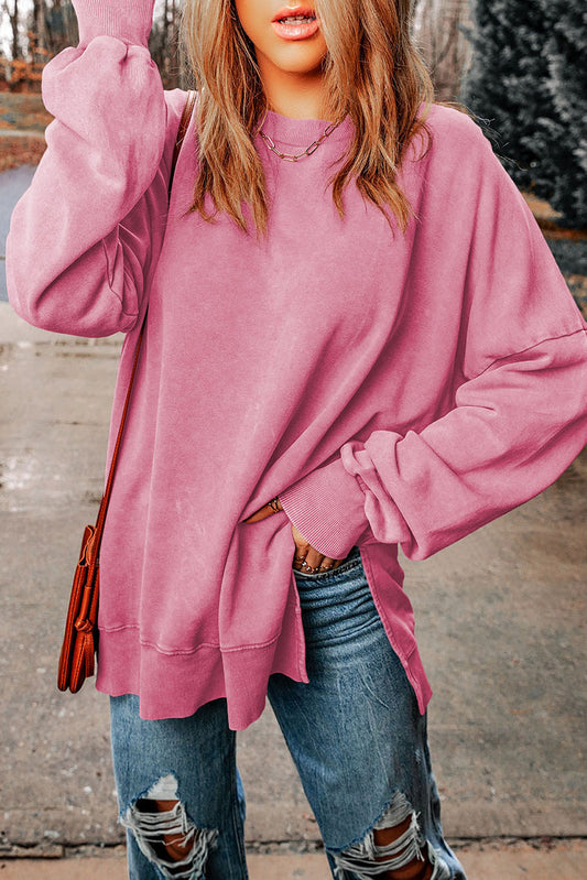 Women's Wide Solid Color Sweatshirt