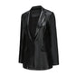 Women's Suit Leather Long Sleeve Jacket