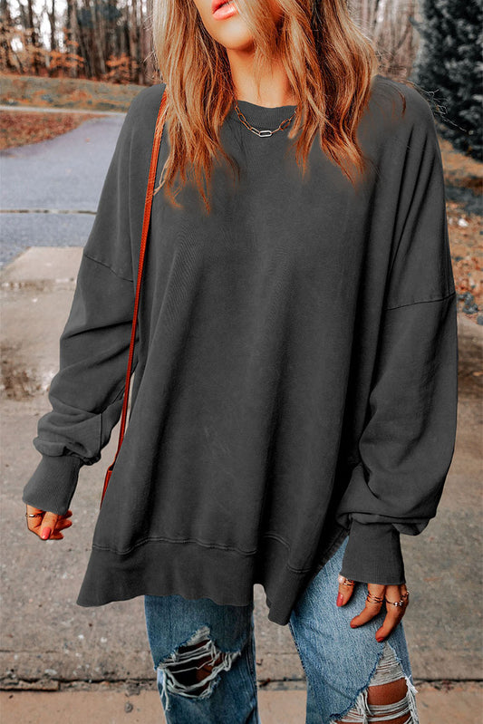 Women's Wide Solid Color Sweatshirt