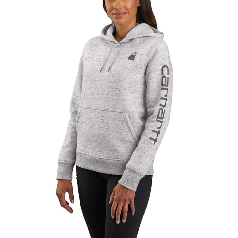 Women'S Relaxed Fit Midweight Logo Sleeve Graphic Hoodie