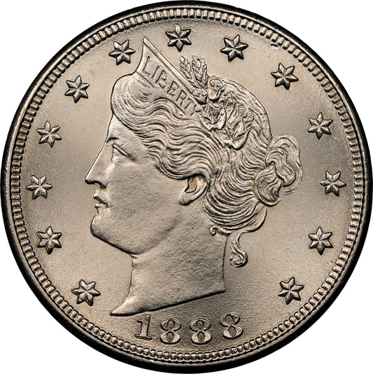 1888 5C Liberty Head Nickels Five Cents Silver Coins