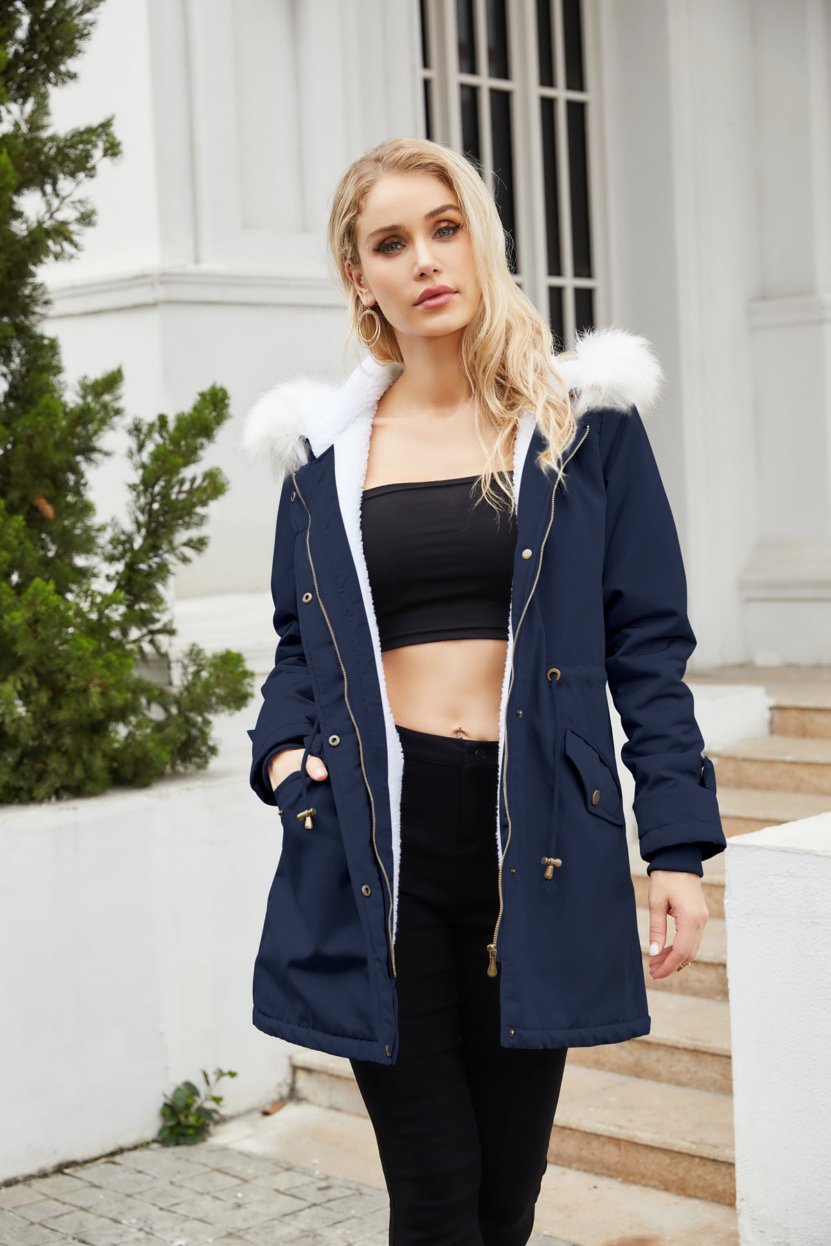 Women's Hooded Fleece Winter Jacket