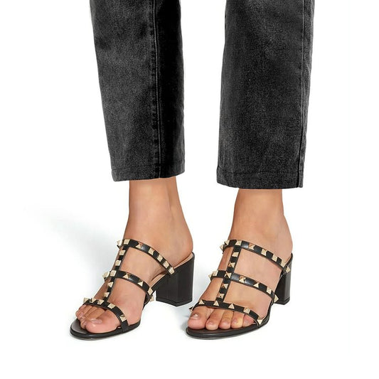 60mm Women's Block Slippers Party Daily Summer Rivets Sandals Shoes