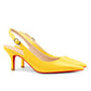 60mm Women's Pointed Toe Slingback Shoes Kitten Heel Red Bottom Pumps Comfortable Dress Patent