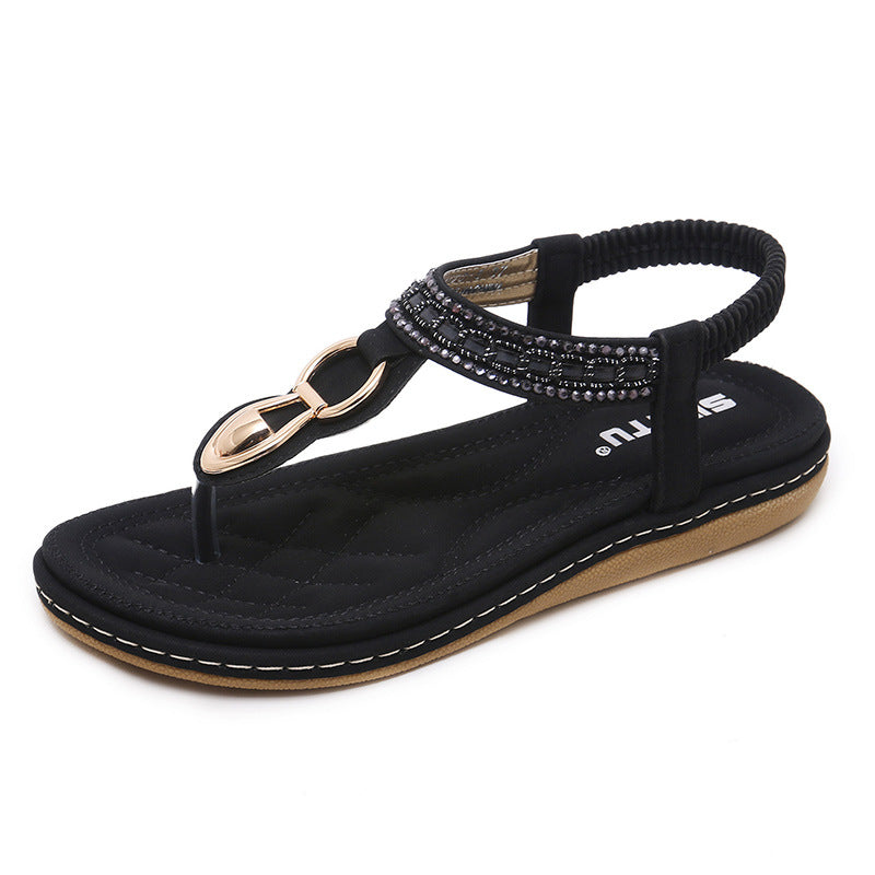 Women's Lace Boho Elastic Flat Sandals