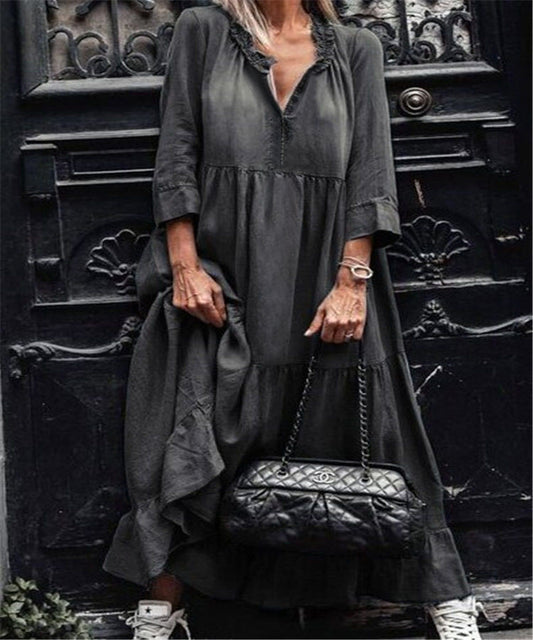 Women's Casual Denim Maxi Dress