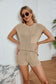 Women's Casual Solid Color Knit T-Shirt and Shorts Set