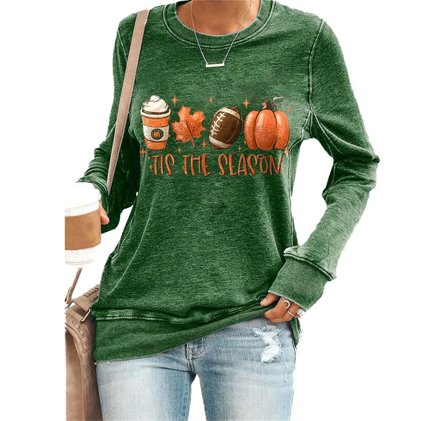 Women's Halloween Pumpkin Print Women's Long Sleeve T-Shirt