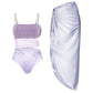 Women's Beach Resort Swimsuit and Wrap Dress Set