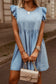 Women's Denim Short Sleeve Mini Dress
