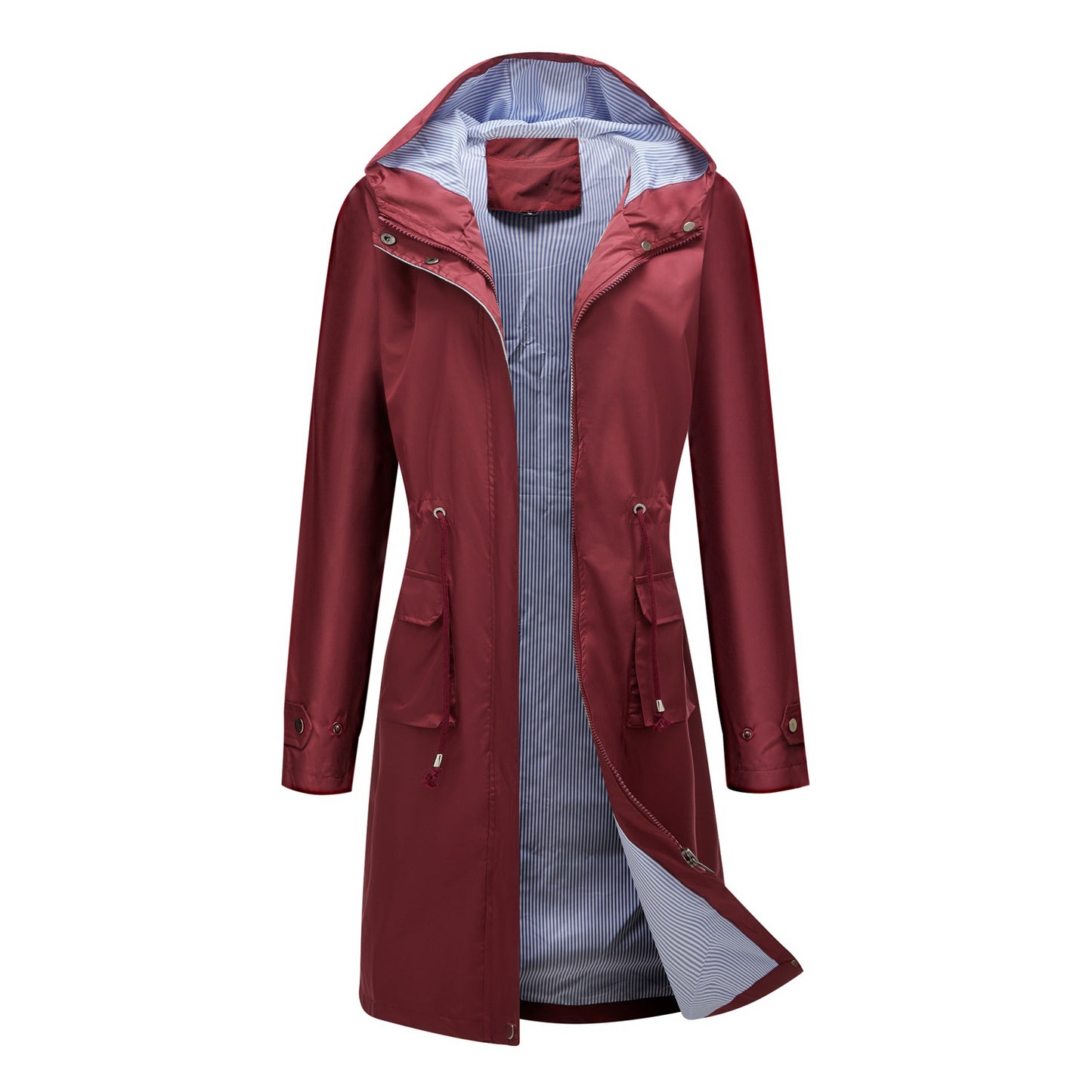 Women's Long Sleeve Hooded Solid Color Jacket
