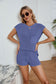 Women's Casual Solid Color Knit T-Shirt and Shorts Set