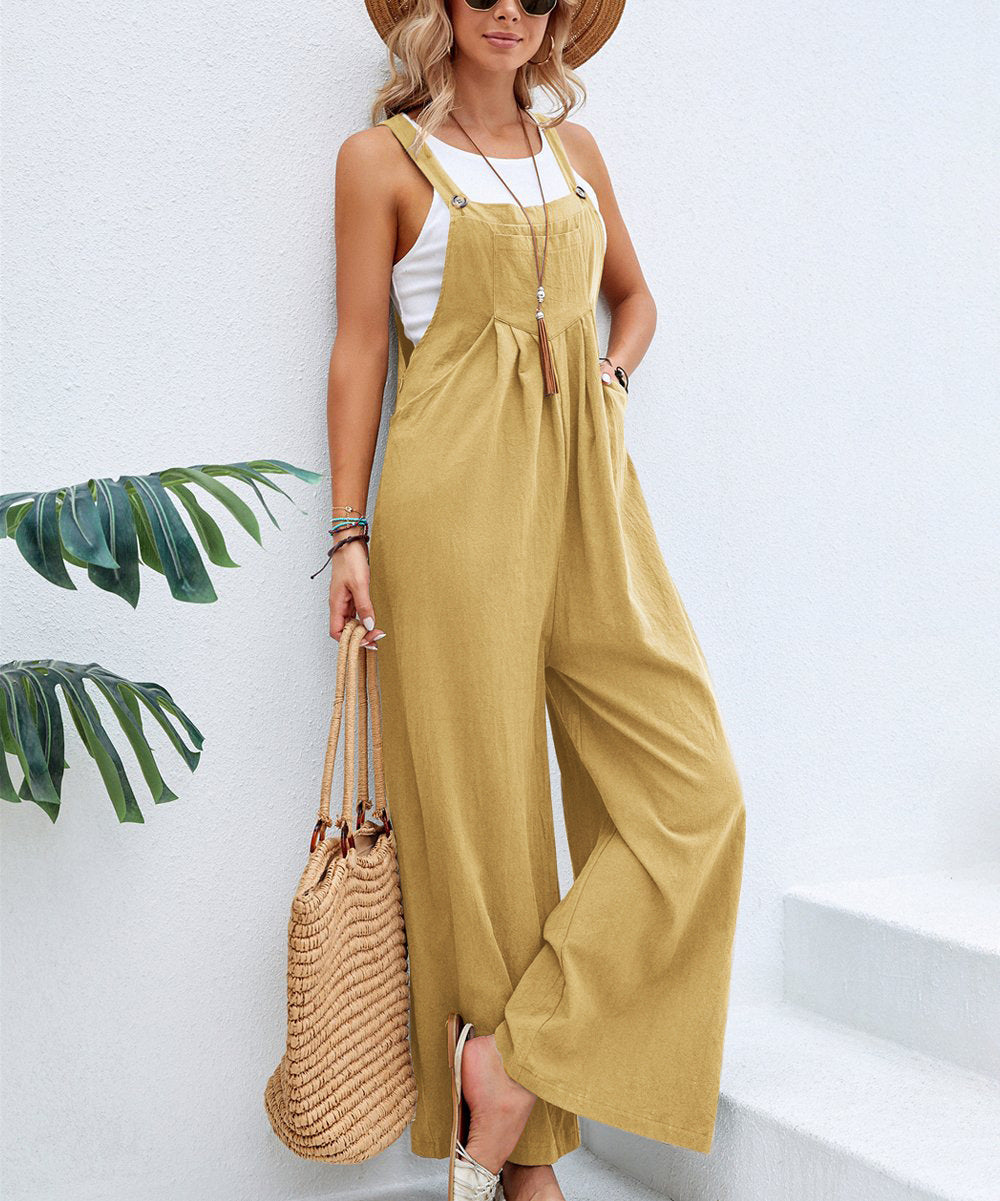 Women's Solid Color Casual Bib