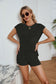 Women's Casual Solid Color Knit T-Shirt and Shorts Set