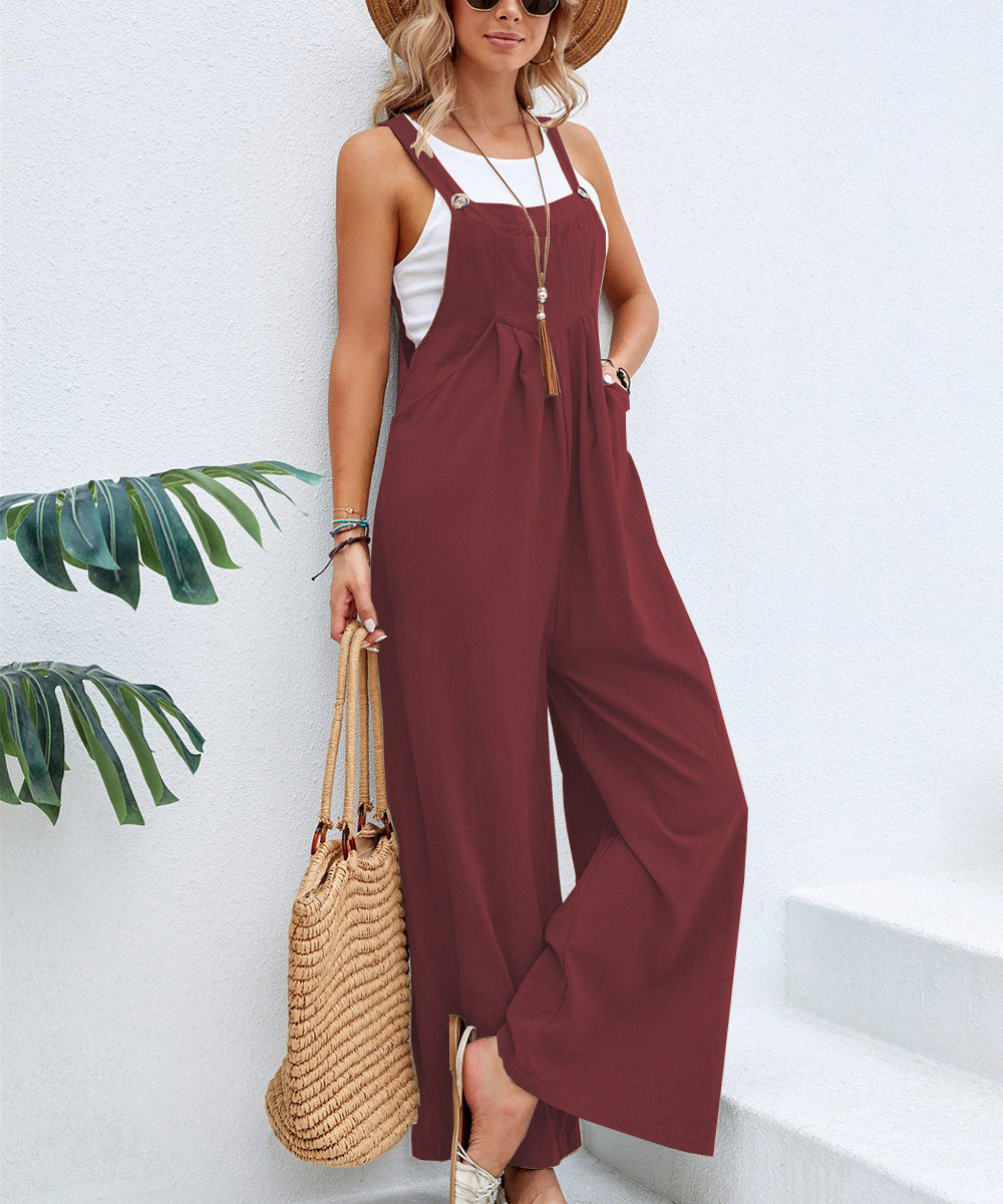 Women's Solid Color Casual Bib