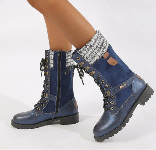 Woman Lace Up Platform Boots