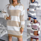 Women's Loose Striped Sweater Dress Knitted Dress