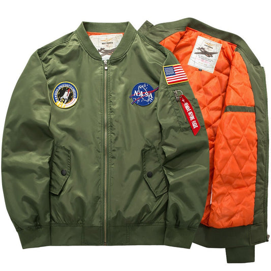 Men Flight Jacket With USA Patches